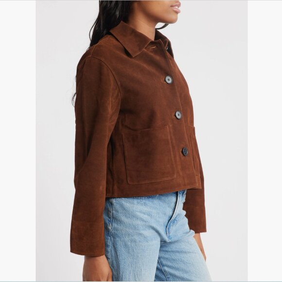Madewell Boxy-Crop Suede Jacket - Picture 4 of 9